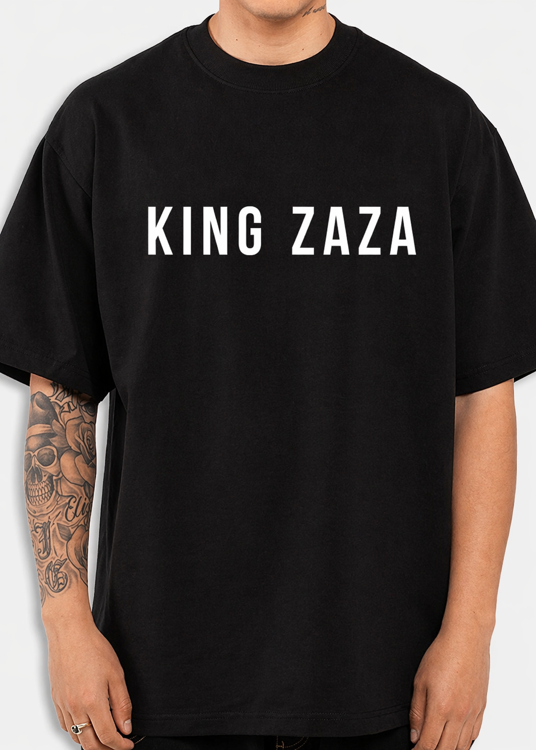King Zaza Signature Print T Shirt Black